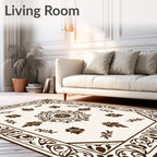 Ornate Floral Leaf Pattern Rug