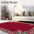 Ornate Leaf Vine Border Design Rug