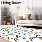 Festive Colorful String Lights Garland Rug