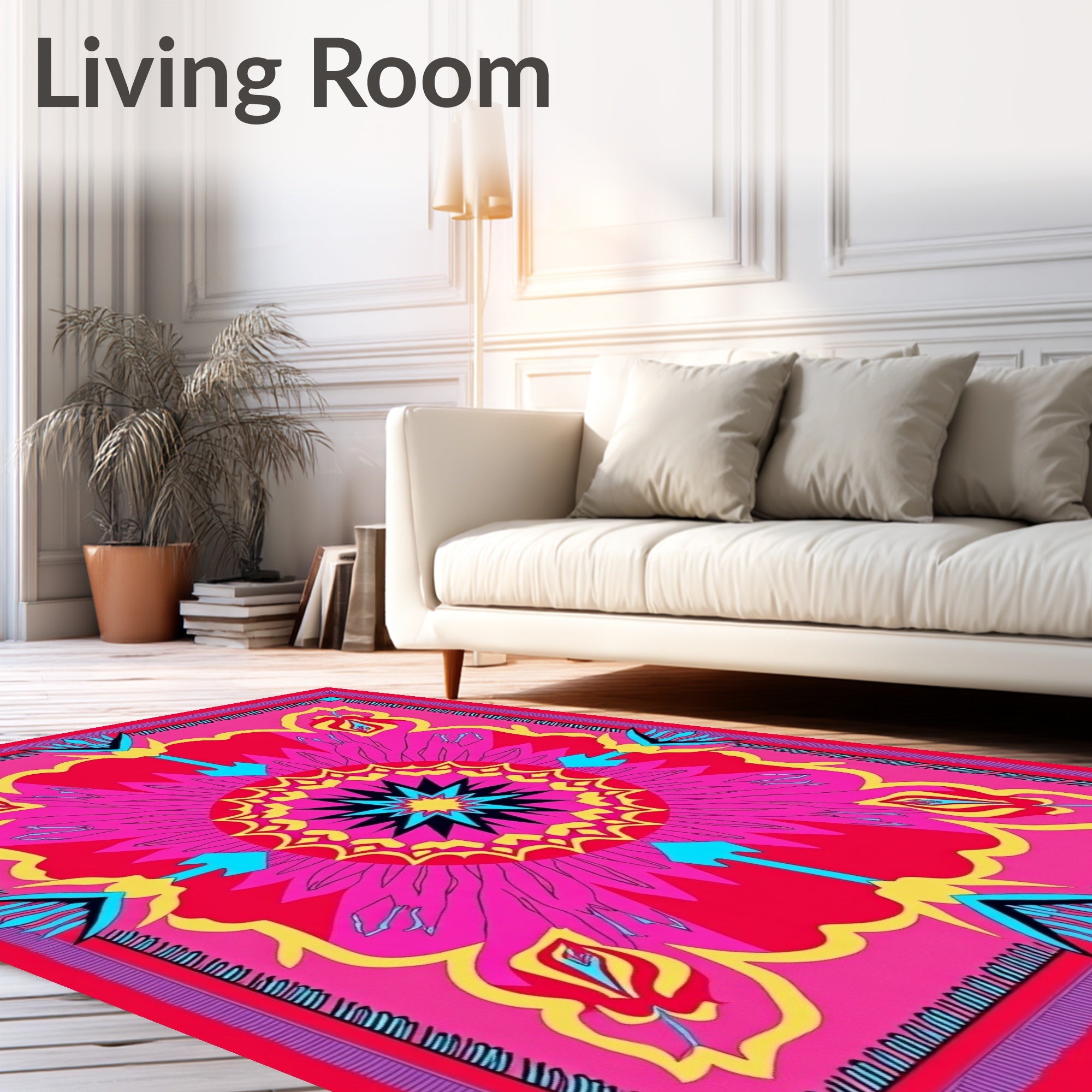 Vibrant Mandala Floral Graphic Rug