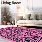 Delicate Floral Symmetry Patterned Rug
