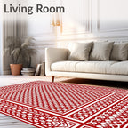 Intricate Red Geometric Pattern Rug