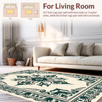 Ornate Teal Floral Mandala Tile Design Rug