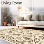 Birds and Blossoms Vintage-Inspired Pattern Rug