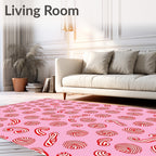 Silly Red White Swirl Candy Rug