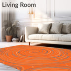 Orange Swirl Abstract Pattern Rug