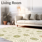 Circles with Whimsical Floral Accents Rug