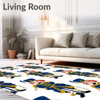 Blue Gold Nutcracker Soldiers Repeat Rug