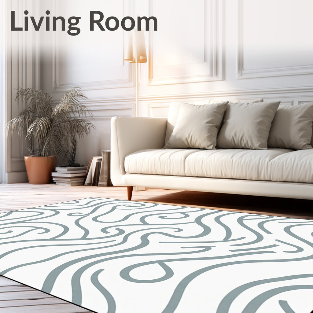 Abstract Swirls Waves Design Rug