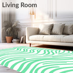 Mint Wave Organic Texture Rug