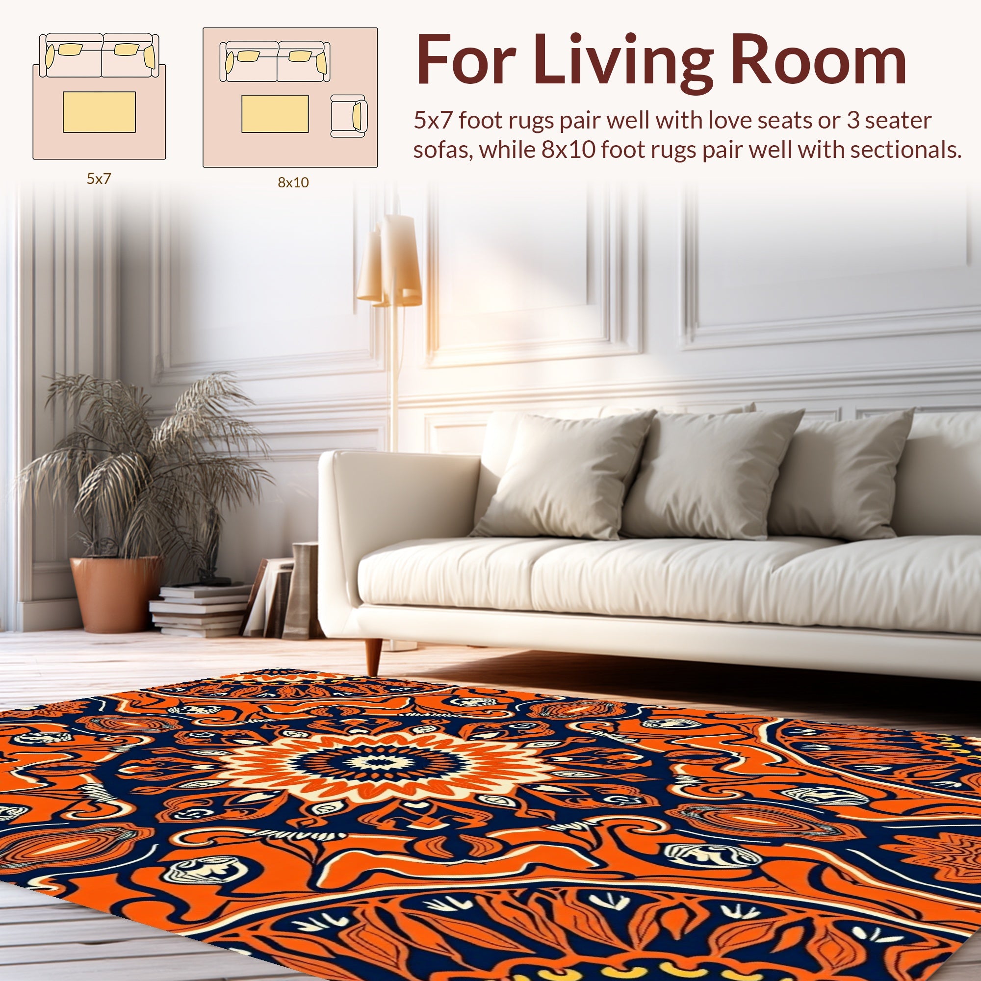 Vibrant Mandala Patterned Textile Design Rug