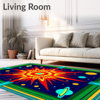 Vibrant Sun Burst Cosmic Explosion Rug