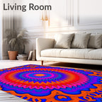 Vibrant Radial Floral Pattern Rug