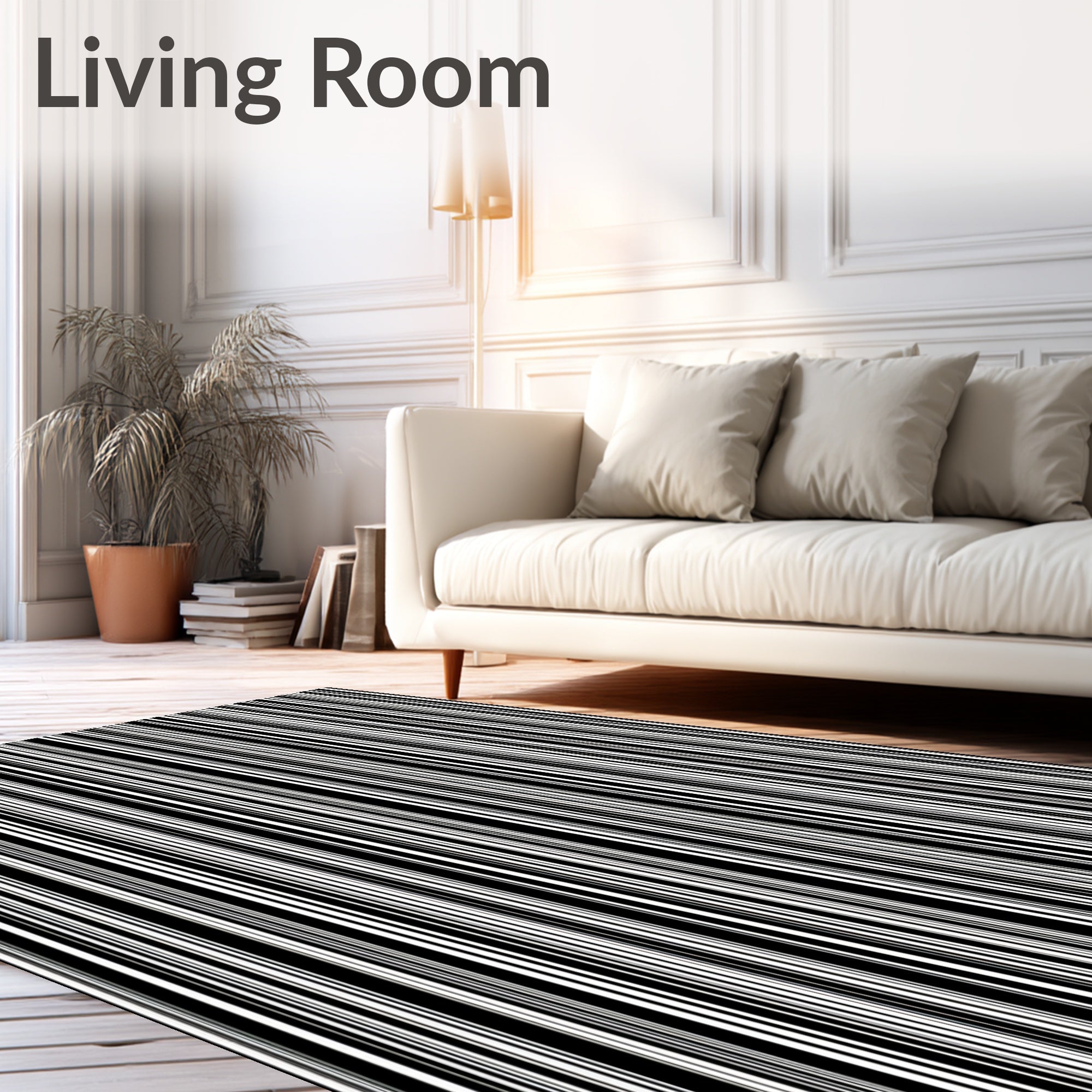 Modern Vertical Stripe Pattern Rug