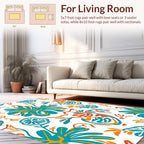 Tropical Floral Wave Pattern Rug