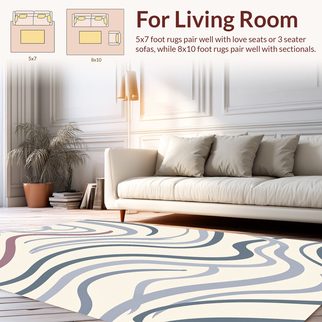 Wavy Abstract Lines Pattern Rug