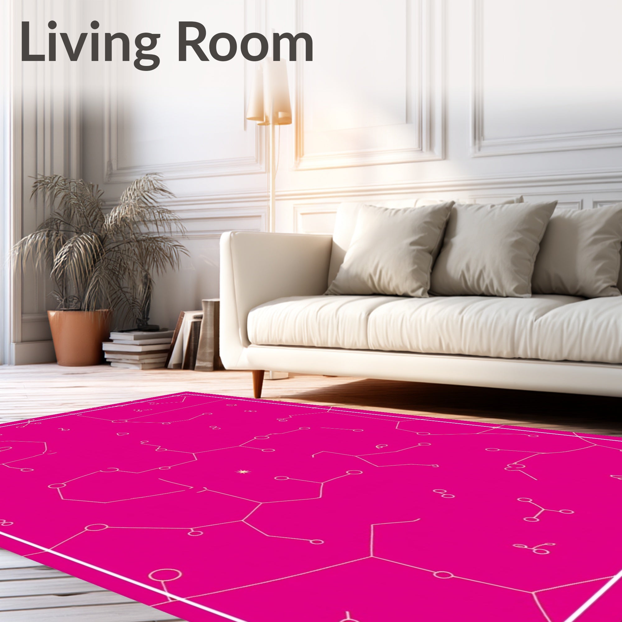 Pink Constellation Pattern Rug