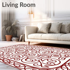 Classic Red Swirls Flourish Pattern Rug