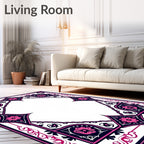 Floral Medallion Border Design Rug