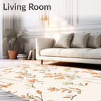 Orange Blossom Line Art Pattern Rug