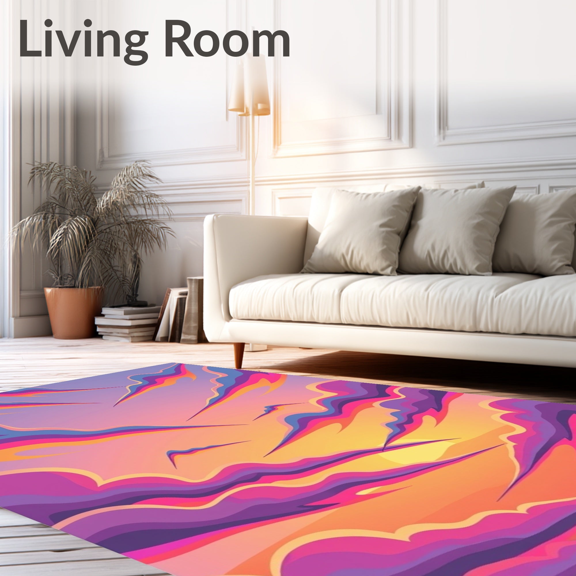 Vibrant Swirling Cloud Sunset Rug