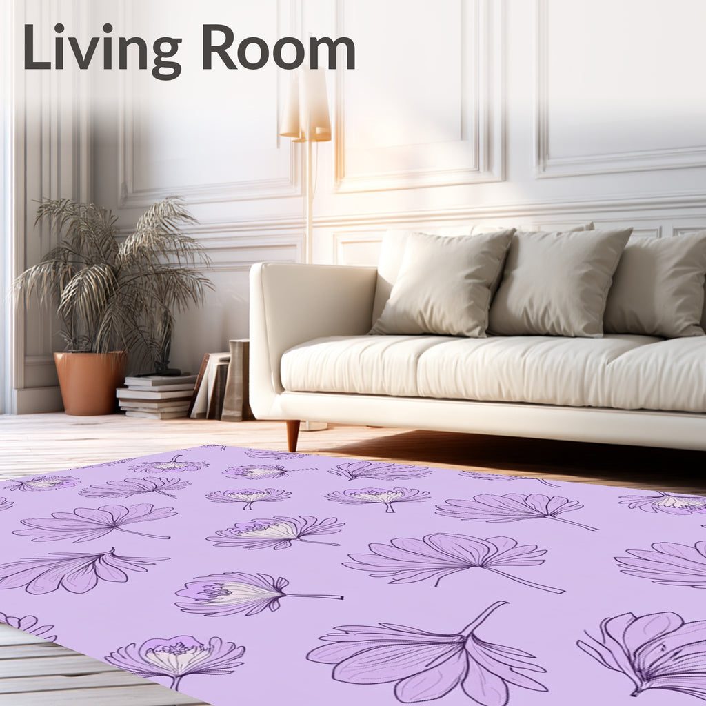 Floral Print With Lavender Hues Rug