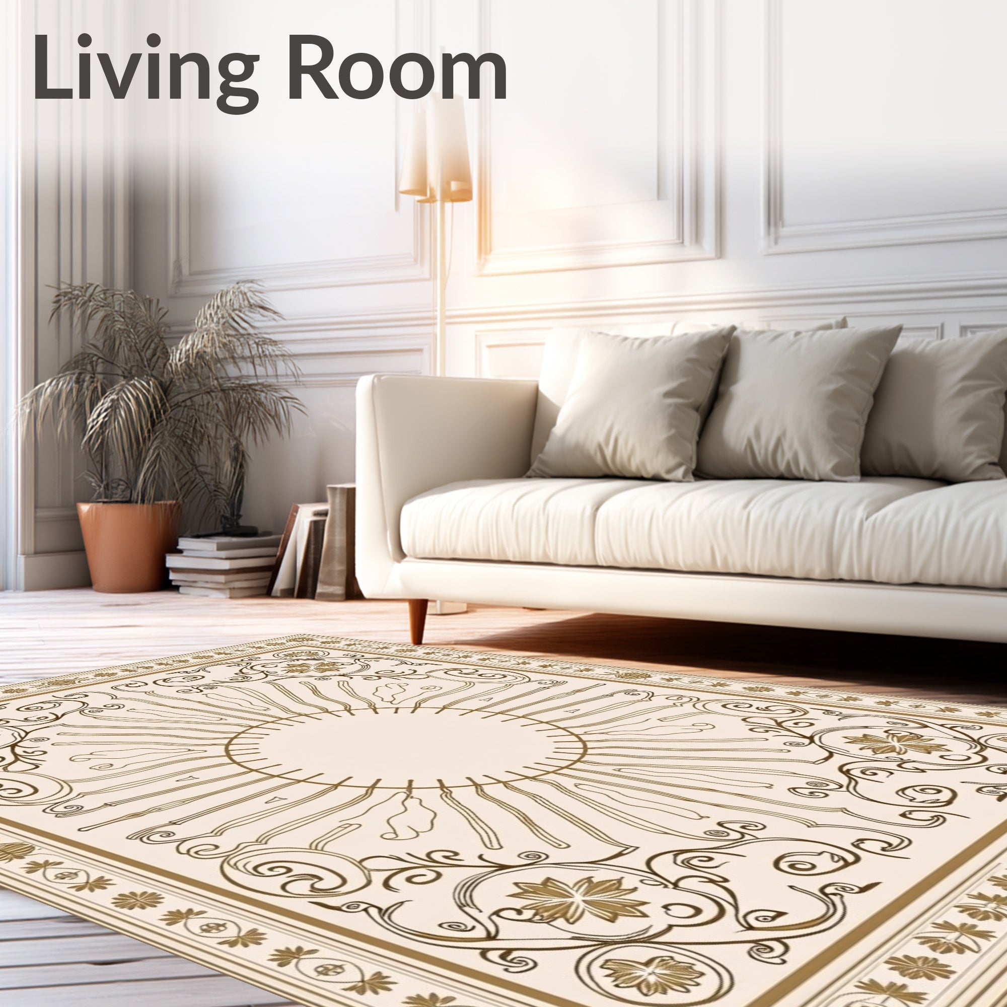 Sunburst Ornamental Flourish Design Rug
