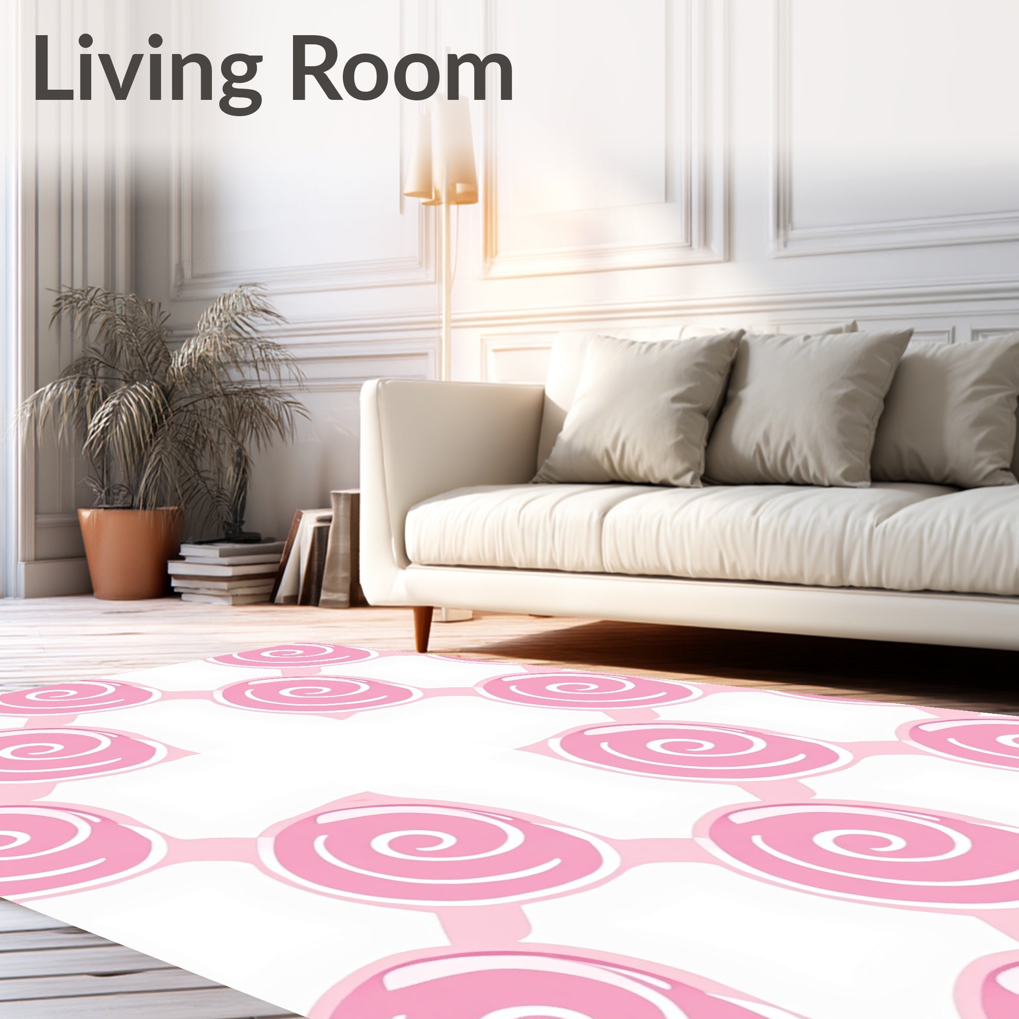 Pink Swirl Lollipop Pattern Rug