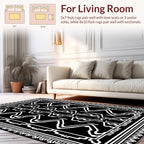 Bold Black And White Abstract Design Rug
