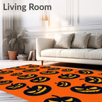 Spooky Jack O Lantern Pattern Design Rug