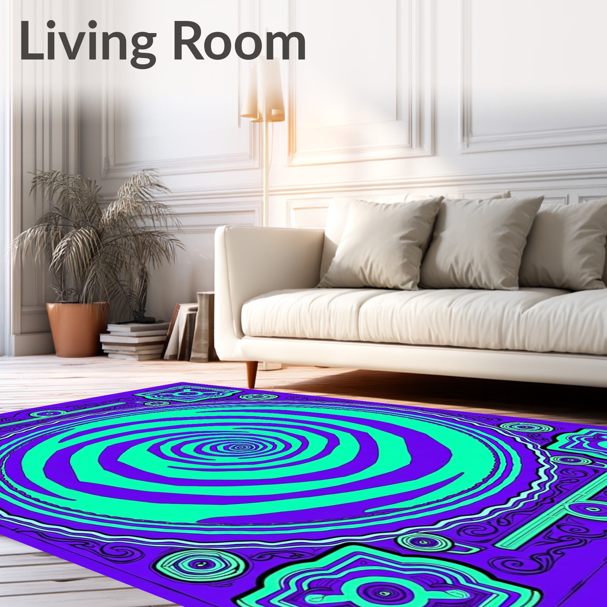 Vibrant Swirl 2 Tone Contemporary Rug
