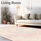 Pastel Topographic Contour Waves Rug
