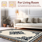 Ornate Black Gold Scroll Pattern Rug
