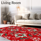 Elegant Red Floral Pattern Rug