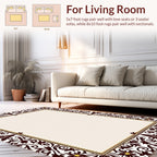 Ornate Floral Border Pattern Rug