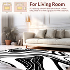 Black Gray Fluid Wave Rug