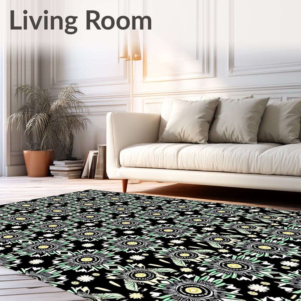 Intricate Floral Abstract Pattern Design Rug