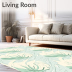 Abstract Pastel Tropical Leaves Pattern Rug