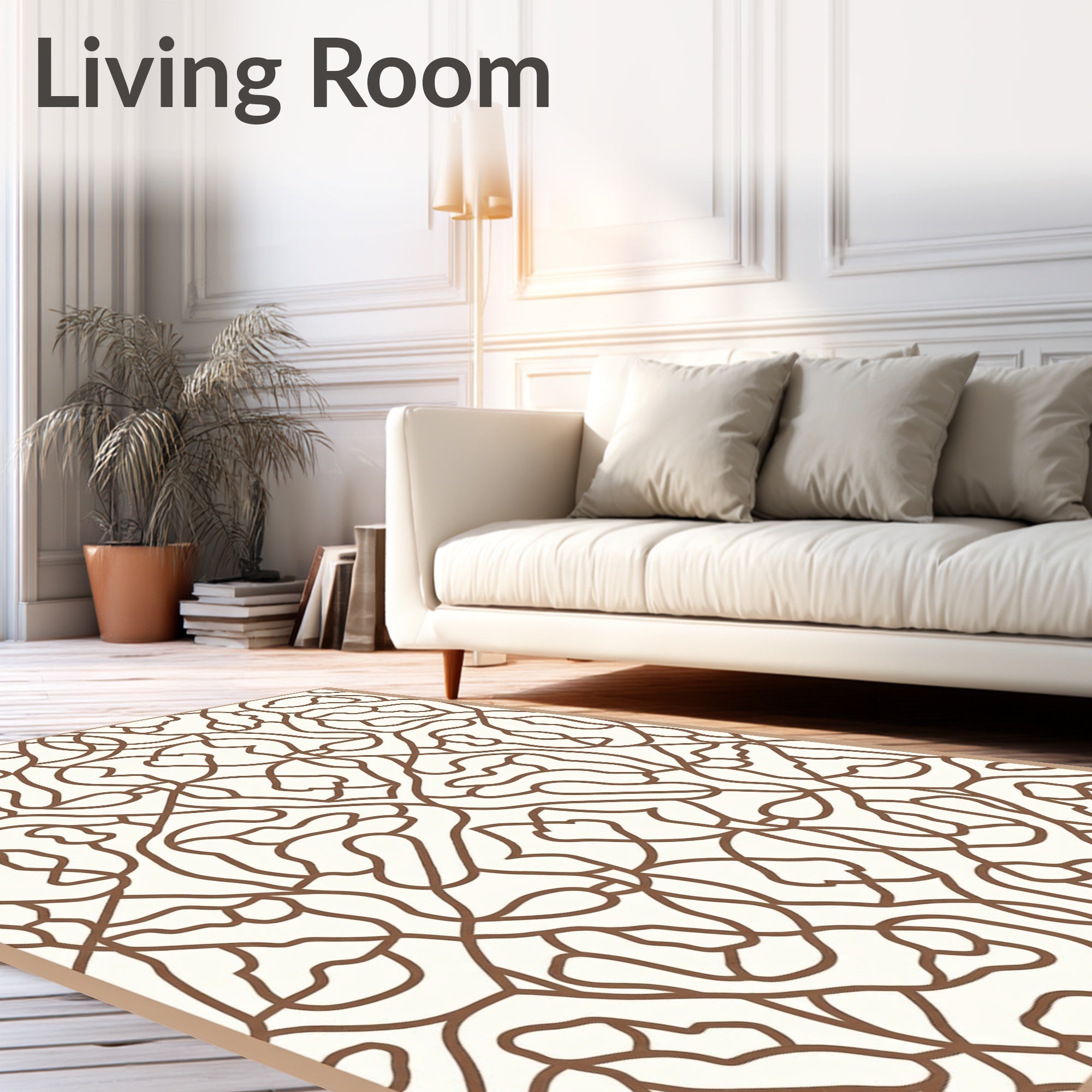 Abstract Vine Pattern Overlay Rug