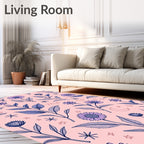 Whimsical Floral Starry Night Design Rug