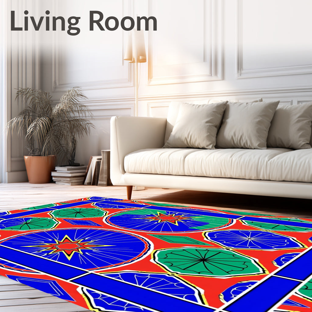 Bold Geometric Mandala Pattern Rug