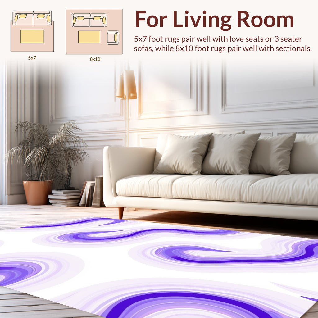 Purple Abstract Swirls Pattern Rug