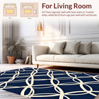 Interlocking Circles Navy Pattern Rug