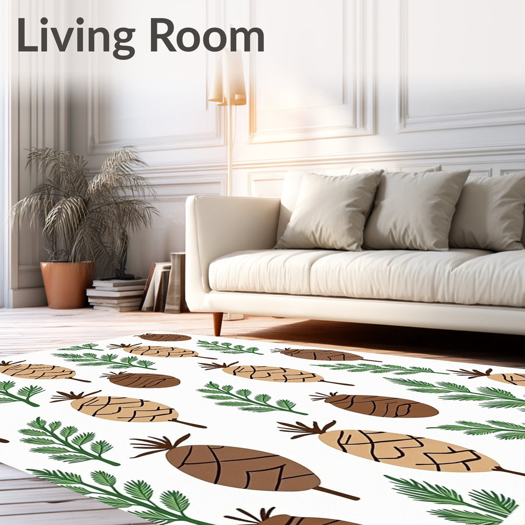 Pinecone Leaf Pattern Design Rug