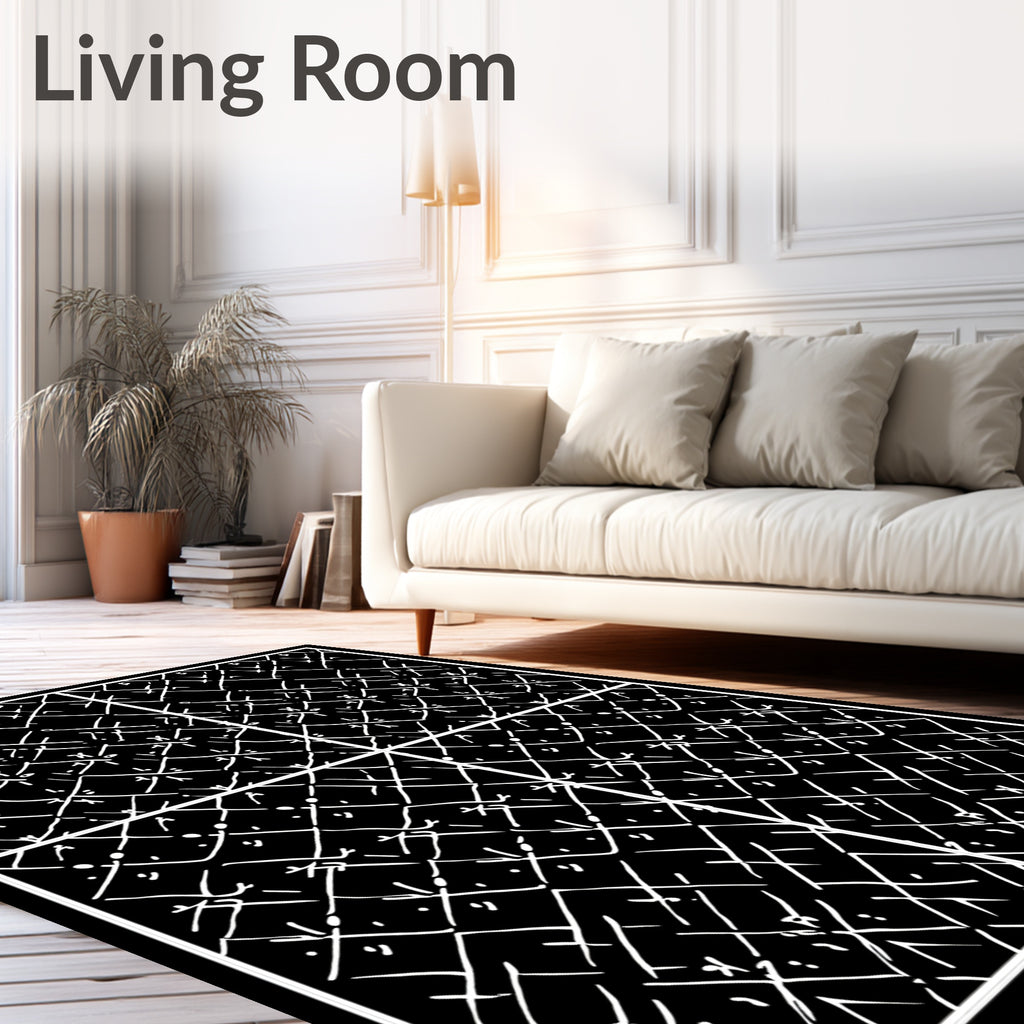Monochromatic Chainlink Pattern Design Rug