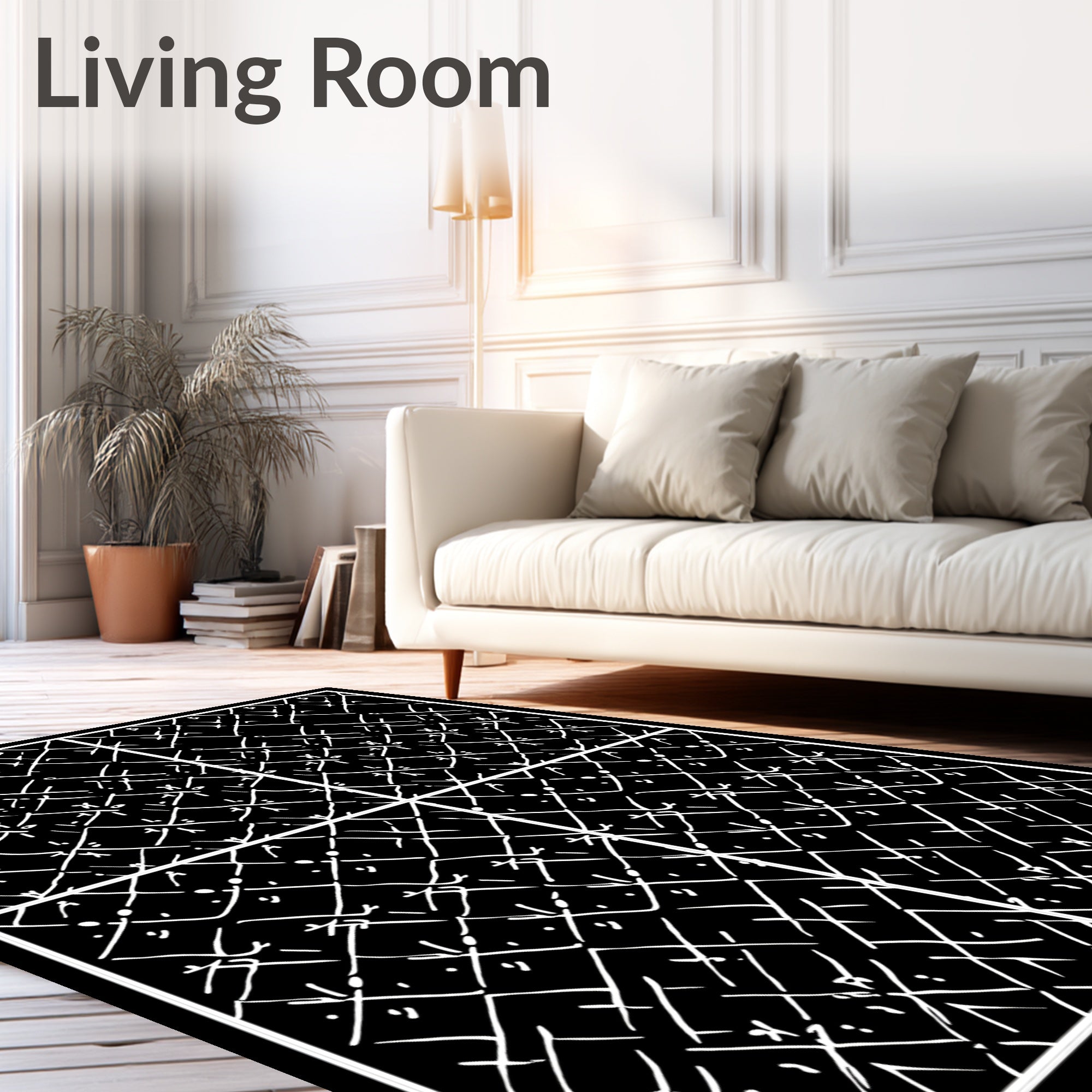 Monochromatic Chainlink Pattern Design Rug