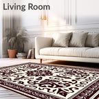 Crimson Floral Baroque Rug