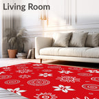 Boho Sunburst Floral Pattern Rug