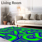 Bold Geometric Neon Lines Rug