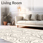 Elegant Swirl Floral Vine Pattern Rug